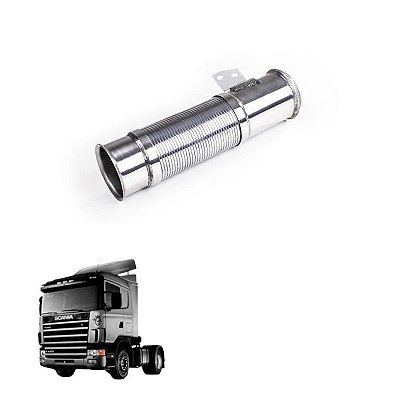 Tubo Flexível Scania R 380 420 Original 1734040 470mm Inox