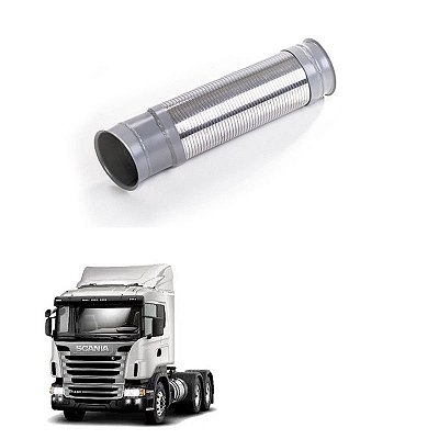 Tubo Saida Motor Flexível Scania Original 1529474 - 518mm