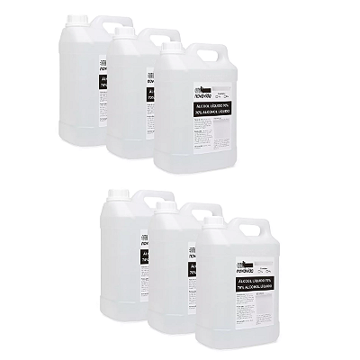 ÁLCOOL LIQUIDO 70% 06 GALÕES 5 LITROS CADA DIRETO FABRICA