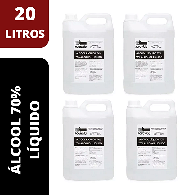 ÁLCOOL LIQUIDO 70% 4 GALÕES 20 LITROS
