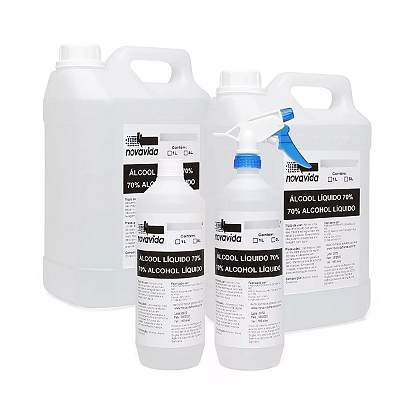 KIT ÁLCOOL LIQUIDO 70% 12 LITROS