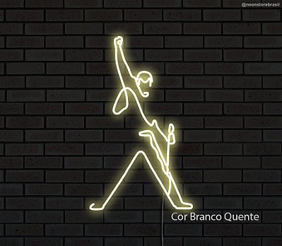 Freddie Mercury (Queen) - Luminária em Neon de LED (A=43cm x L=25cm)