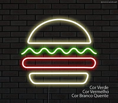 Hamburguer - Luminária em Neon de LED (A=17cm x L=20cm)