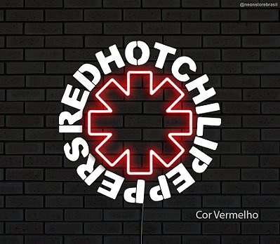 Red Hot Chilli Peppers - Luminária em Neon de LED (A=27cm x L=27cm)