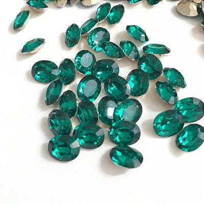 Oval 8x10 verde esmeralda c/10
