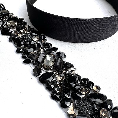 Kit tiara larga ônix