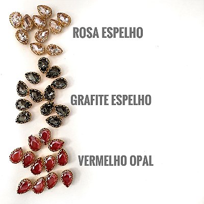 Gota engrampada de vidro 7x10 c/10