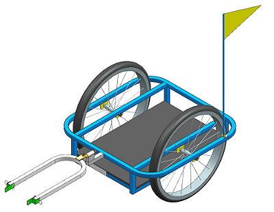 Carretinha reboque para bicicleta modelo BK - 002.