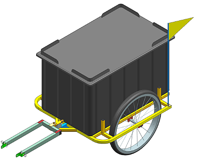 Carretinha reboque para bicicleta BK 002 Bau