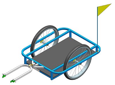 Carretinha Reboque para bicicletas modelo BK - 002 M.