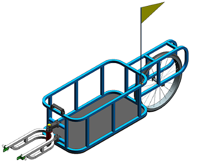 Carretinha Reboque para bicicleta modelo BK - 001 Alforge