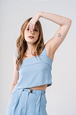 Blusa Mel Crepe - Azul