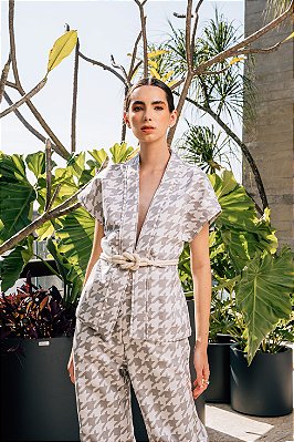 Colete Tally Jacquard Cinza
