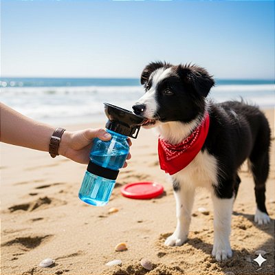 Bebedouro Squeeze Pet Portátil 600ml Para Passeios e Viagens