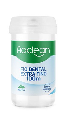 Fio Dental Extra Fino 100m Menta C/ Tampa Higiênica Fioclean