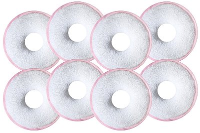 Kit 8 Rosquinhas De Amamentação Absorventes Seios Lavável - Rosa