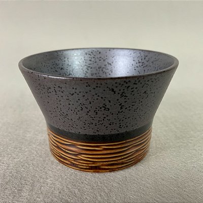 Par de xícaras flat marrom cerâmica japonesa