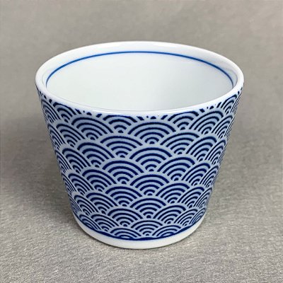 Par de Xícaras Cerâmica Japonesa Blue Waves