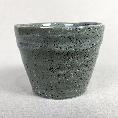 Par de Xícaras Cerâmica Japonesa Esmaltado Marble Gray