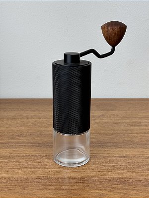 Moedor de Café Manual Inox Cinza e Vidro