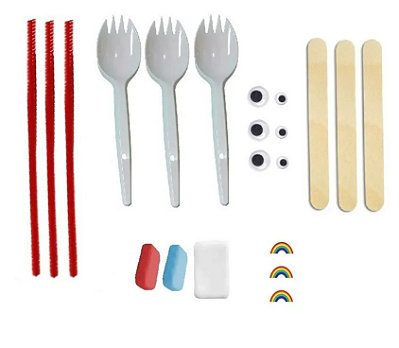 Kit Completo Diy Para Montar 3 Garfinhos - Forky Toy Story 4