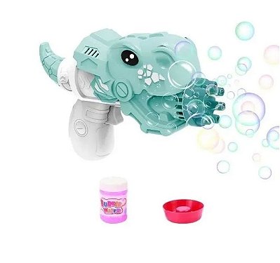 Brinquedo Bolha De Sabão Pistola Arminha Elétrica Dinossauro