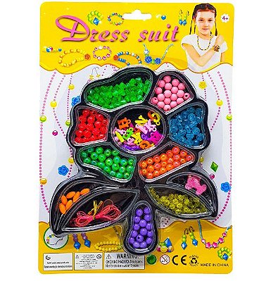 Kit Miçangas Flor Montagem Pulseiras Infantil 110 Peças
