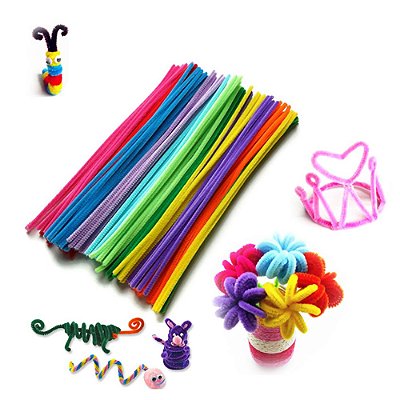 100 Limpador De Cachimbo Haste Chenille Colorido Artes Geral