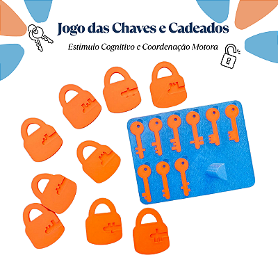 Brinquedo Educativo Jogo Combinação Encaixe Chave E Cadeado