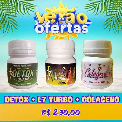 1 Kit L7 TURBO 500mg + Detox + Colágeno
