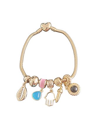 Pulseira Berloque Banhada a Ouro 18k Feminina