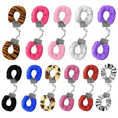 Algema de Metal com Pelúcia Hand Cuffs - Importada