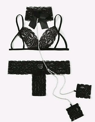 Conjunto Renda Floral Sensual