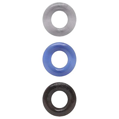 Anel Peniano - Kit Anel Peniano 3 Cores 3,7cm - Importado