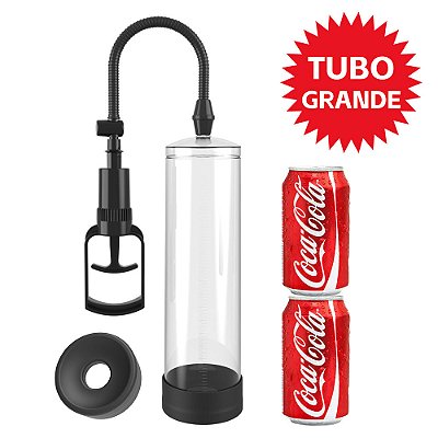 Bomba Peniana Tubo Grande com 2 Anéis - 28 x 9 cm - Importado