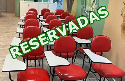 Lote de 60 Cadeiras Universitárias SEMINOVAS, Corino Vermelho