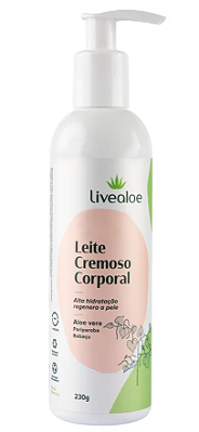 Livealoe Leite Cremoso Corporal Aloe Vera, Pariparoba e Babaçu 230g