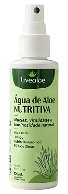 Livealoe Água de Aloe Nutritiva com Ácido Hialurônico 120ml