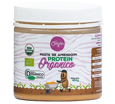 Organ Pasta de Amendoim Protein Orgânica