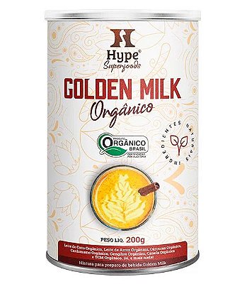 Hype Golden Milk Orgânico - Leite de Coco, Cúrcuma, Pimenta Preta, Gengibre e Canela 200g