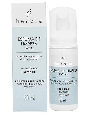 Herbia Espuma de Limpeza Facial Tea Tree, Alecrim e Lavanda 50ml