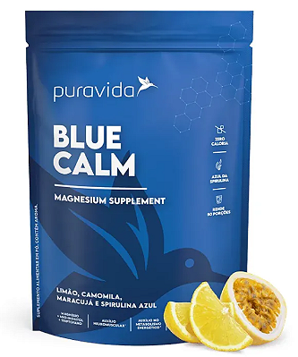 Puravida Blue Calm - Suplemento com Magnésio Sabor Limão 250g