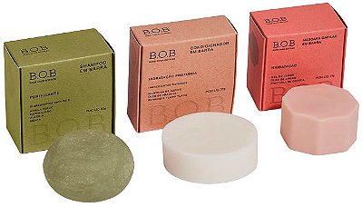 BOB Trio Antiqueda - Shampoo Purificante + Condicionador Hidratação Profunda + Máscara Hidratação