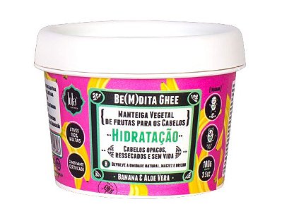 Lola Be(m)dita Ghee Manteiga Vegetal Capilar Hidratação Banana e Aloe Vera 100g