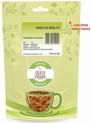 QLY Ervas Cravo da Índia em Pó (Moído) Condimento Puro 50g