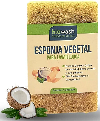 Biowash Esponja Vegetal Para Lavar Louça 1un