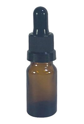 Frasco de Vidro Âmbar 10ml c/ Conta Gotas 1un