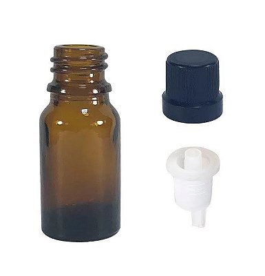 Frasco de Vidro Âmbar 10ml com Gotejador 1un