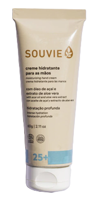 Souvie 25+ Creme Hidratante Para as Mãos Orgânico com Açaí e Aloe Vera 60g