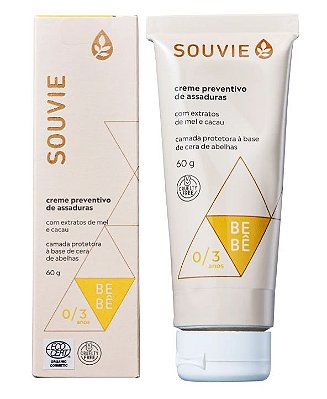 Souvie Bebê Creme Preventivo de Assaduras Orgânico com Mel e Cacau 60g